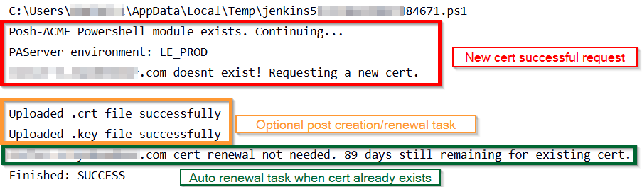 New certificate output